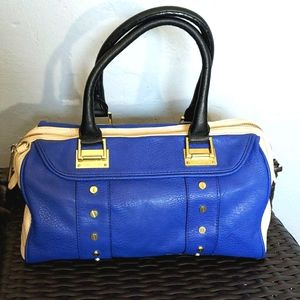 Olivia+Joy satchel bag retro blue black off-white